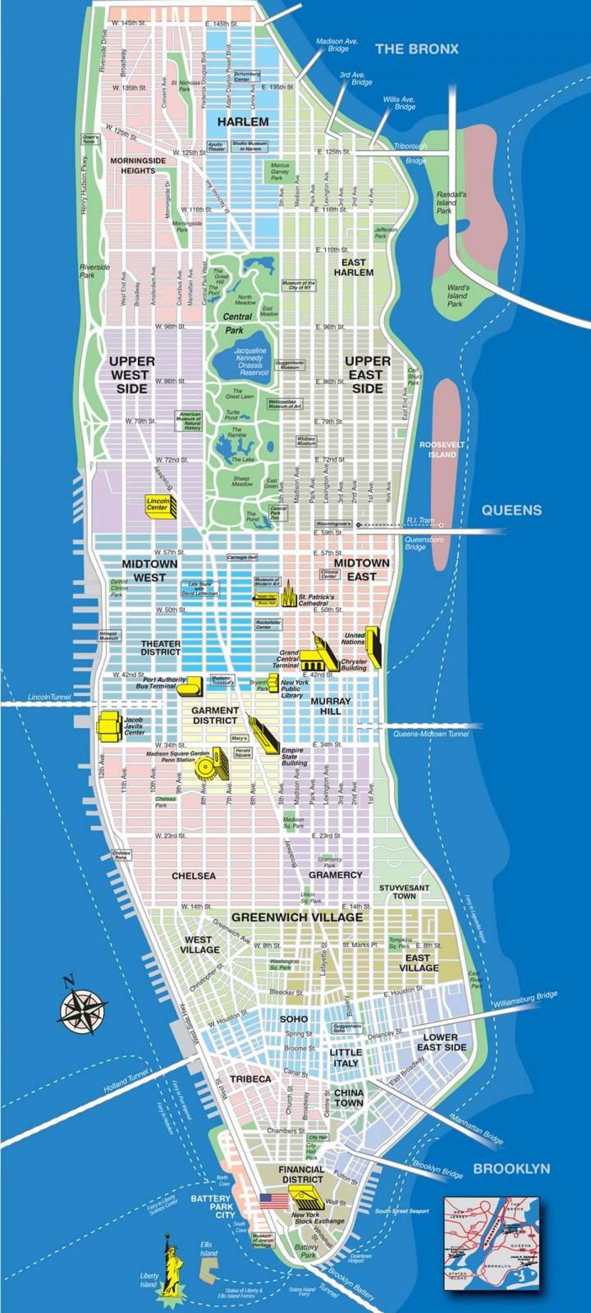 Mapa de la ciudad de Manhattan