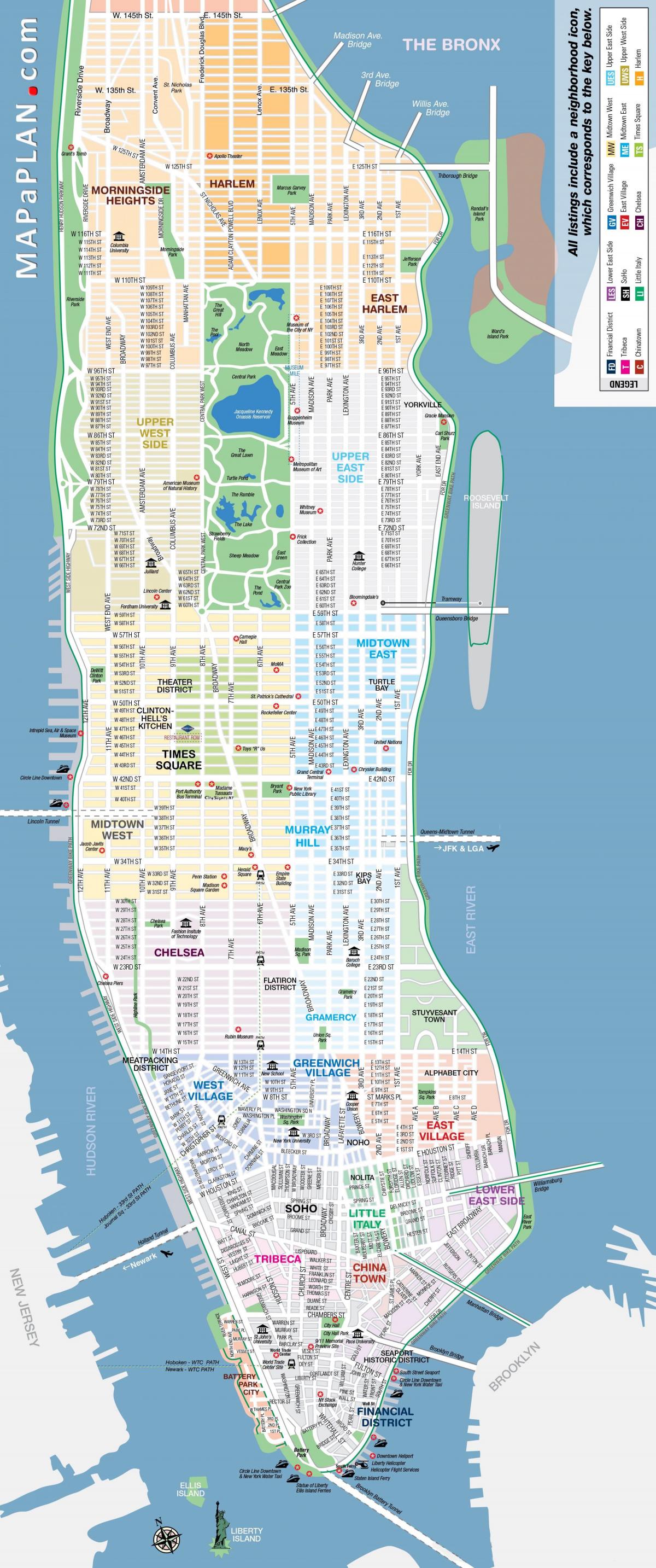 Mapa de vistas de Manhattan