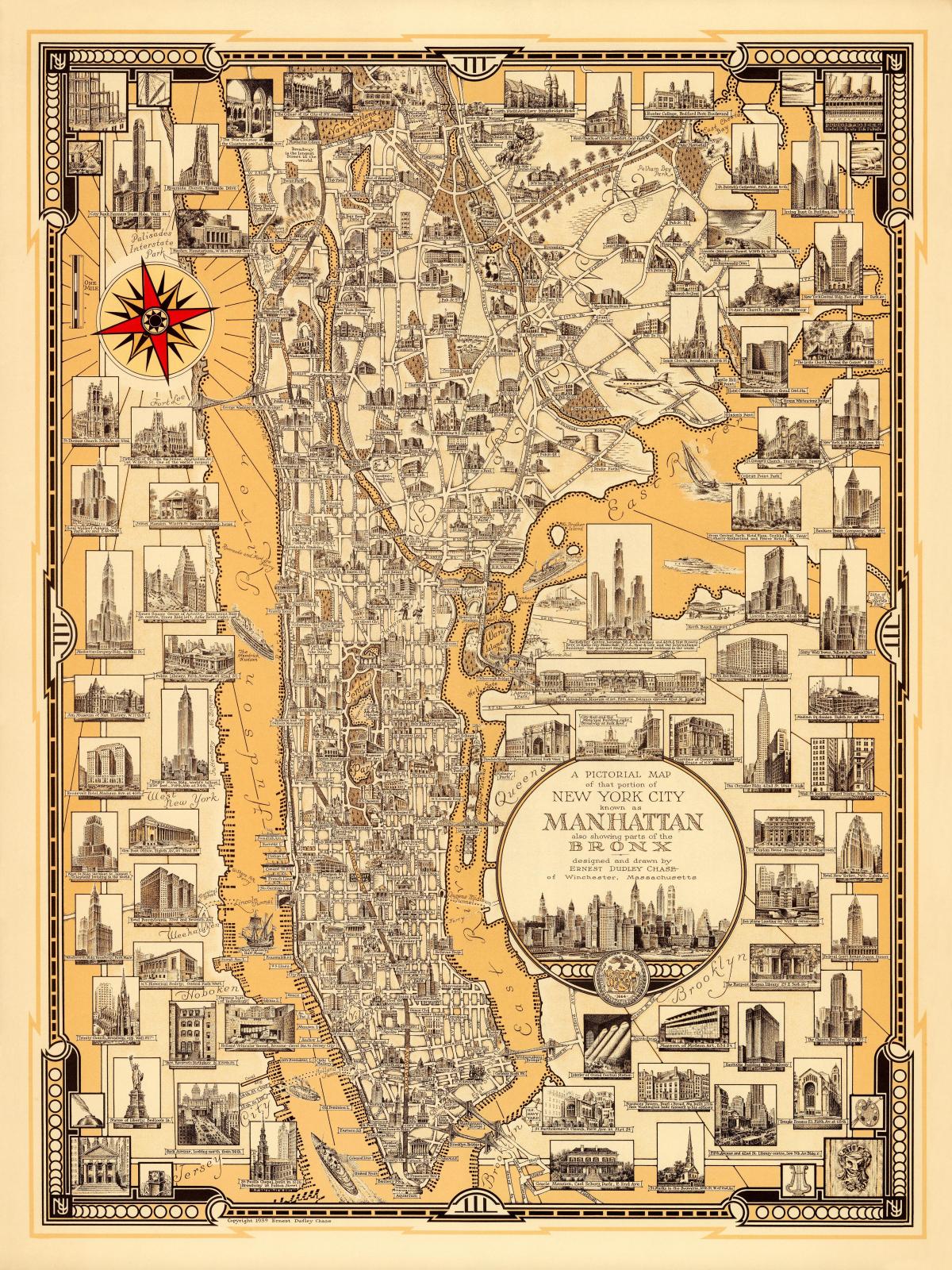 Mapa antiguo de Manhattan