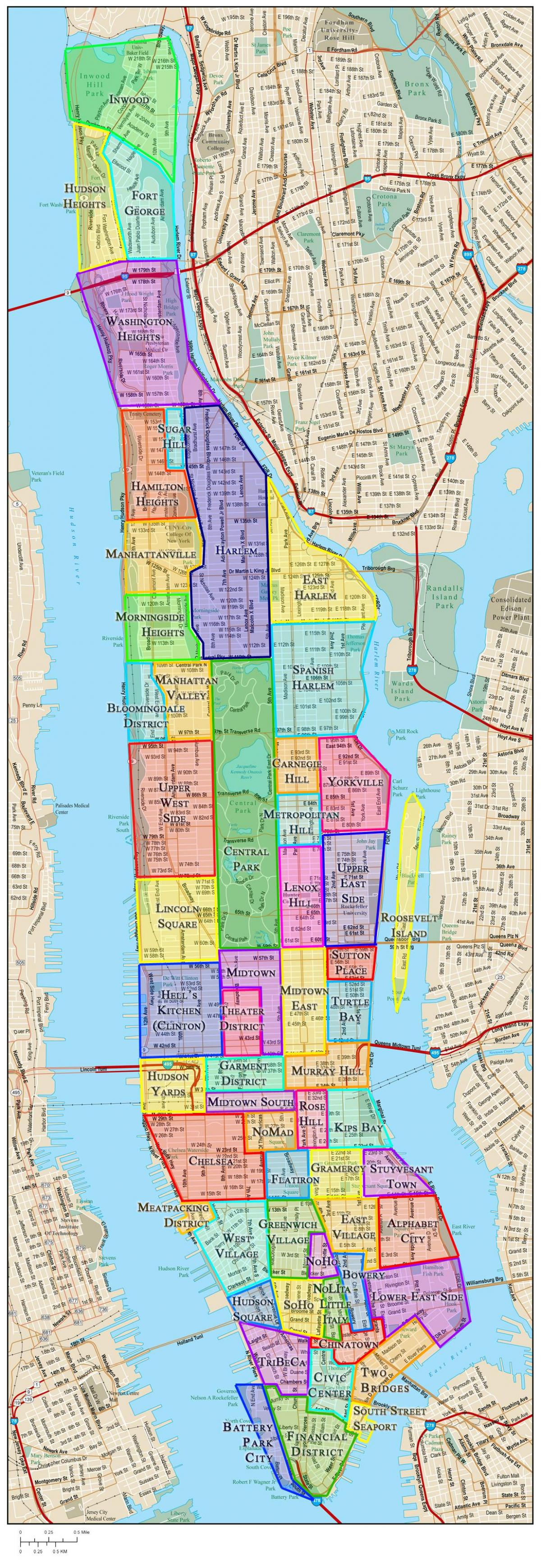 Mapa del distrito de Manhattan