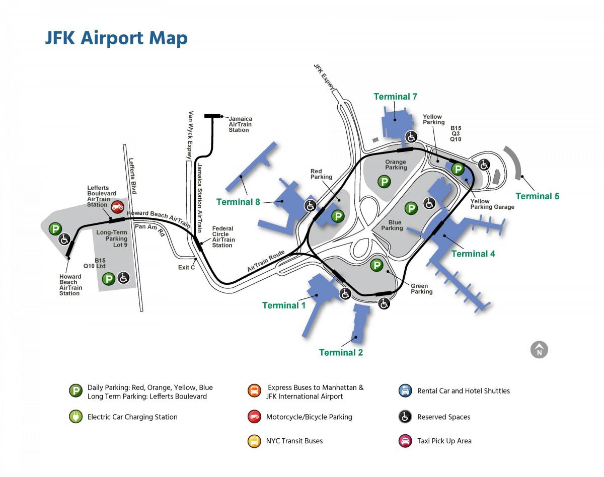 Mapa de la terminal del aeropuerto de Manhattan